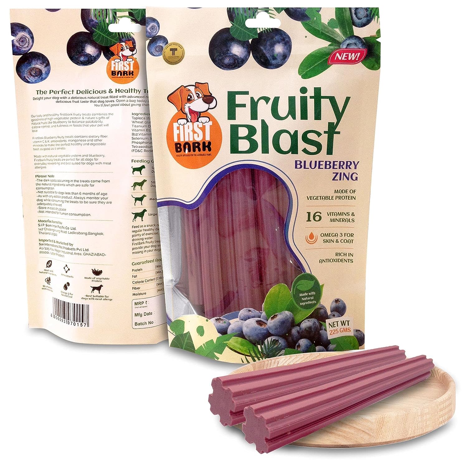 First Bark Fruity Blast Blueberry Zing Flavor Dog Treat