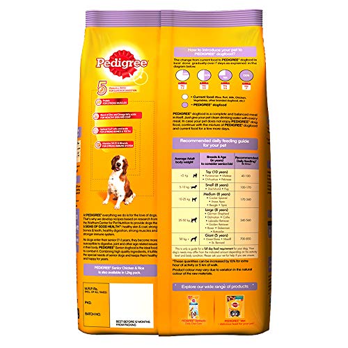 Pedigree Senior Dry Dog Food, Chicken & Rice