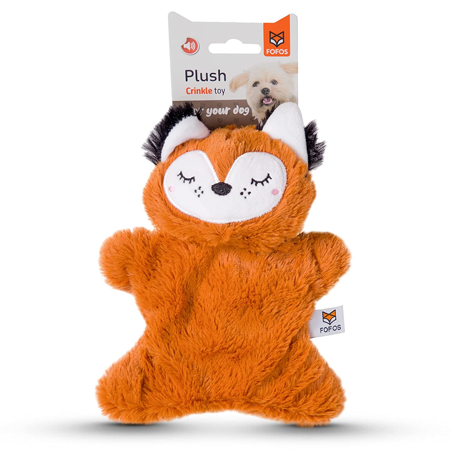 FOFOS Crinkle Toy Glove Plush Fox