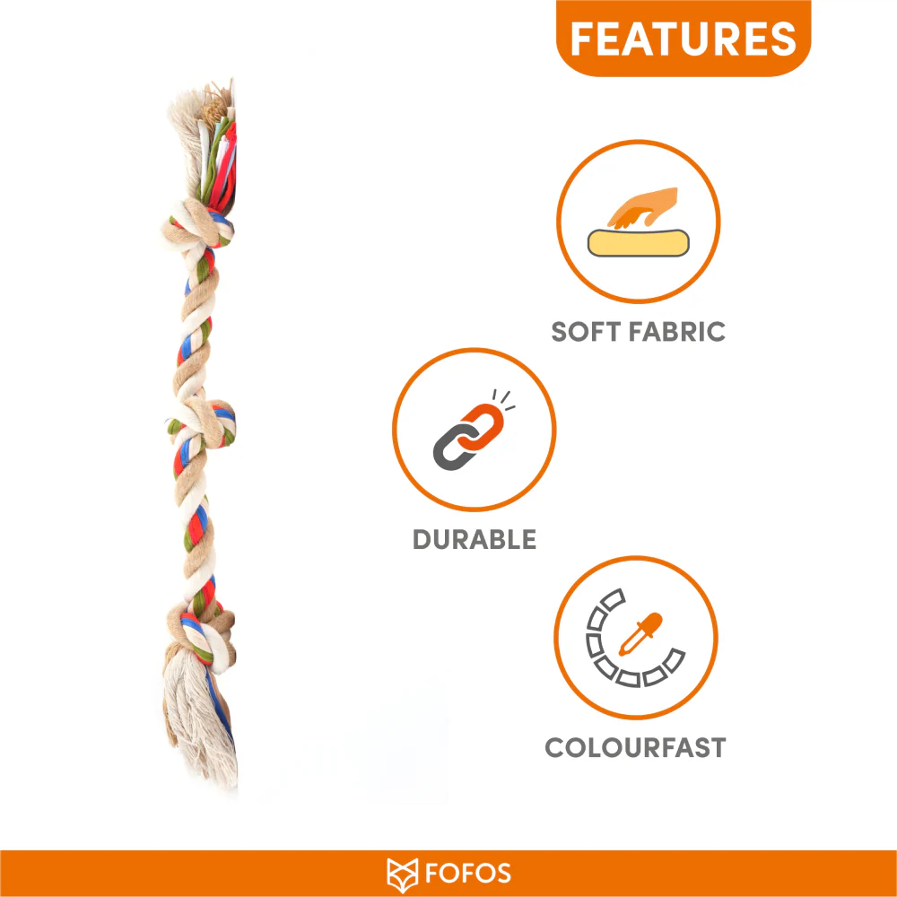 FOFOS Flossy 3knot Rope Toy