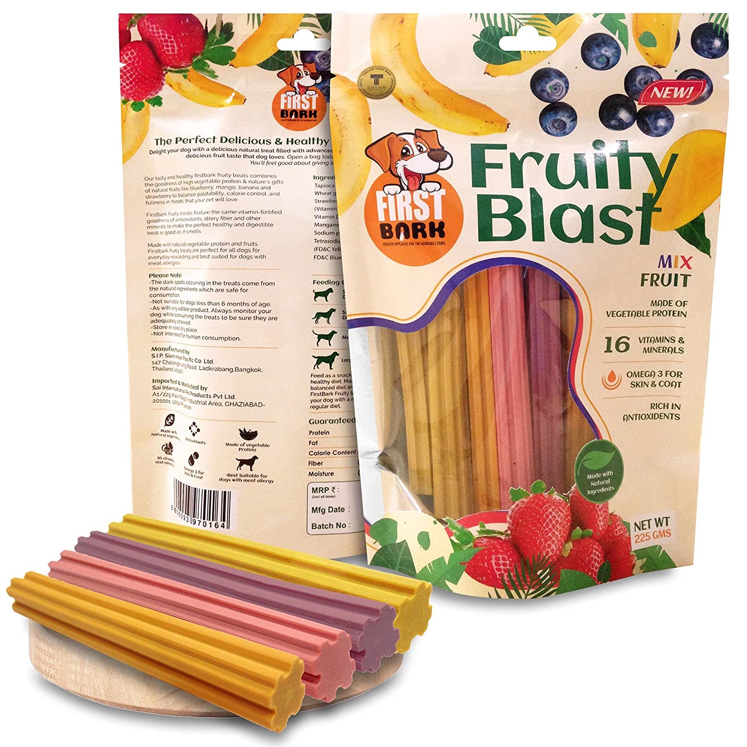 First Bark Fruity Blast Mix Fruit 225 g - Petzzing