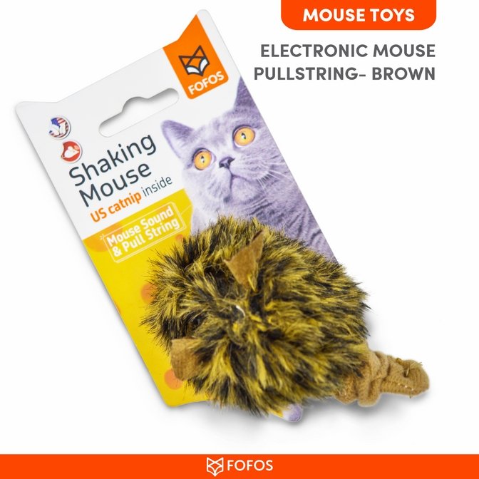 FOFOS Pull String Mouse Brown - Petzzing