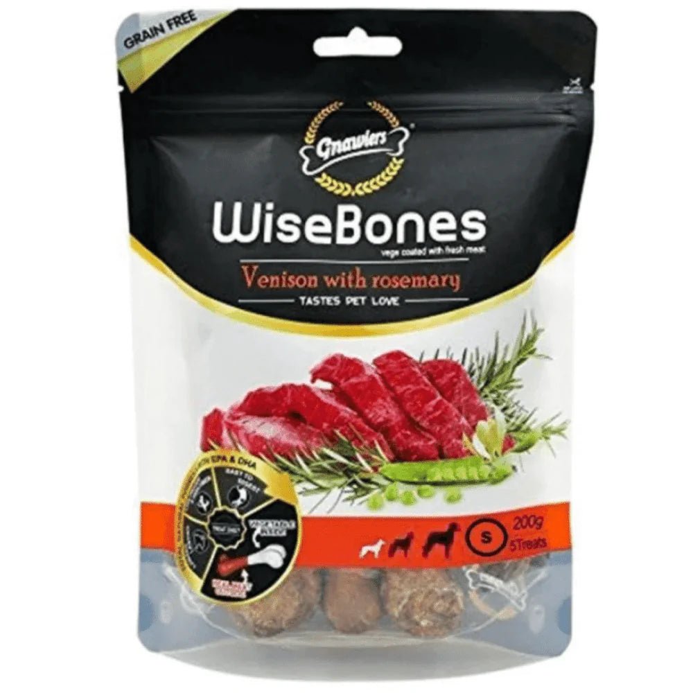 Gnawlers Wise Bone Venison with Rosemery Large 200g - Petzzing