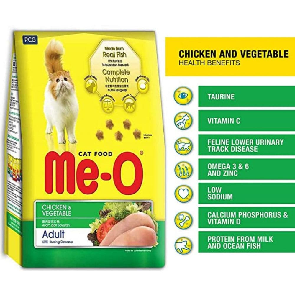 Me-O Chicken and Vegetables Adult Dry Cat Food - Petzzing